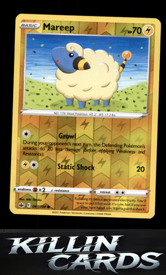 Reverse Holofoil Mareep 047/198 Pokemon Common SWSH06: Chilling Reign Card NM