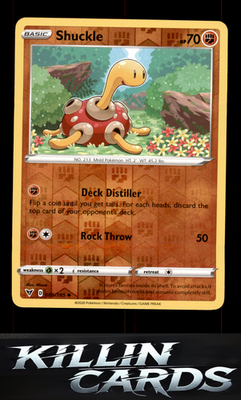 Reverse Holofoil Shuckle 085/185 Pokemon Uncommon SWSH04: Vivid Voltage Card NM