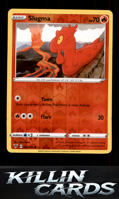 Reverse Holofoil Slugma 027/185 Pokemon Common SWSH04: Vivid Voltage Card NM