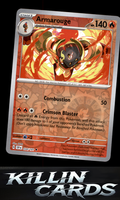 Reverse Holofoil Armarouge 034/191 Pokemon Uncommon SV08: Surging Sparks Card NM