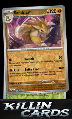 Reverse Holofoil Sandslash 028/165 Pokemon Uncommon SV: Scarlet & Violet 151 Car