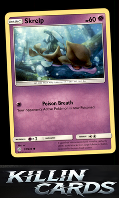 Skrelp 91/236 Pokemon Common SM - Cosmic Eclipse Card NM