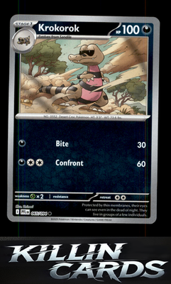 Reverse Holofoil Krokorok 065/094 Pokemon Common ME02: Phantasmal Flames Card NM