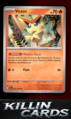 Victini 021/191 Pokemon Uncommon SV08: Surging Sparks Card NM