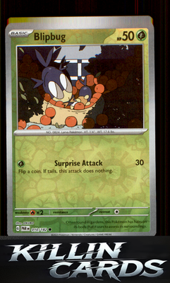 Reverse Holofoil Blipbug 010/182 Pokemon Common SV04: Paradox Rift Card NM