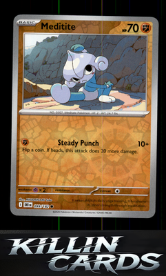 Reverse Holofoil Meditite 099/182 Pokemon Common SV10: Destined Rivals Card NM