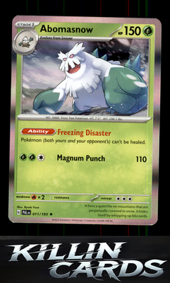 Abomasnow 011/193 Pokemon Rare SV02: Paldea Evolved Card NM