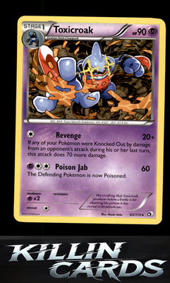 Toxicroak 63/113 Pokemon Rare Legendary Treasures Card LP