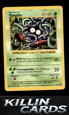 Tangela 066/102 Pokemon Common Base Set (Shadowless) Card DM