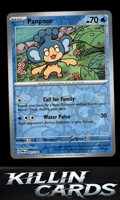 Reverse Holofoil Panpour 041/182 Pokemon Common SV04: Paradox Rift Card NM