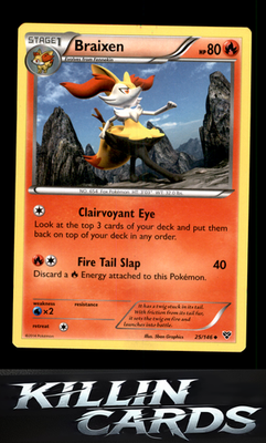 Braixen 25/146 Pokemon Uncommon XY Base Set Card NM