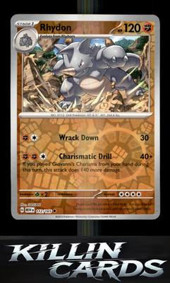 Reverse Holofoil Rhydon 112/165 Pokemon Uncommon SV: Scarlet & Violet 151 Card N