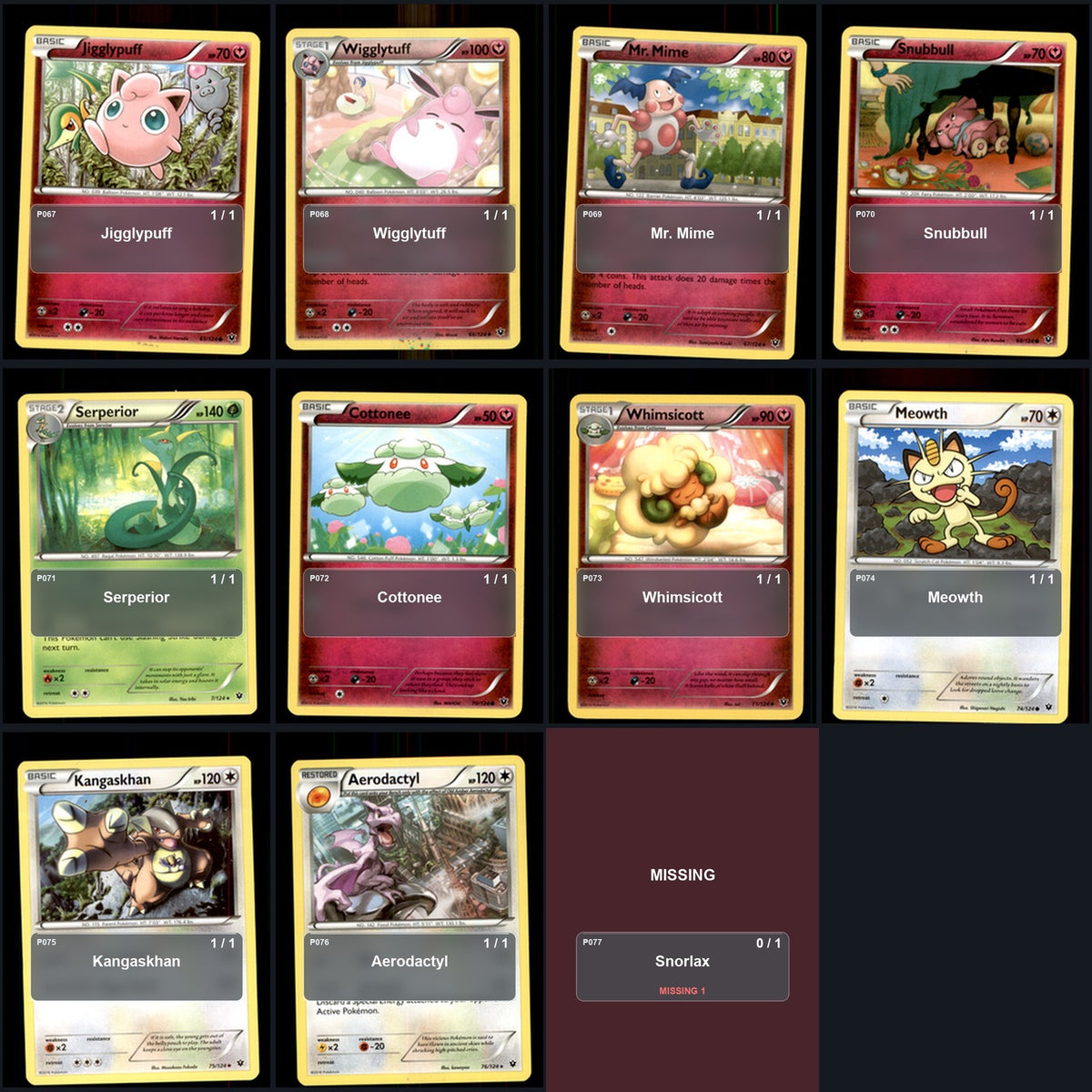 Pokemon TCG XY - Fates Collide C/UC/R Standard Set 75 Cards