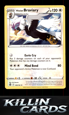 Hisuian Braviary 149/195 Pokemon Rare SWSH12: Silver Tempest Card NM
