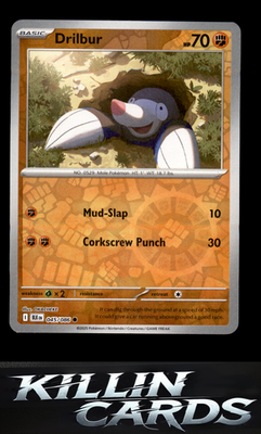 Reverse Holofoil Drilbur 045/086 Pokemon Common SV: Black Bolt Card NM