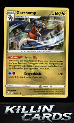 Garchomp 109/172 Pokemon Holo Rare SWSH09: Brilliant Stars Card NM