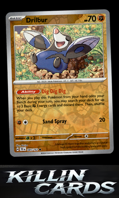 Reverse Holofoil Drilbur 085/162 Pokemon Common SV05: Temporal Forces Card NM