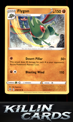 Flygon 076/172 Pokemon Rare SWSH09: Brilliant Stars Card NM