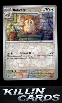 Reverse Holofoil Raticate 020/165 Pokemon Uncommon SV: Scarlet & Violet 151 Card