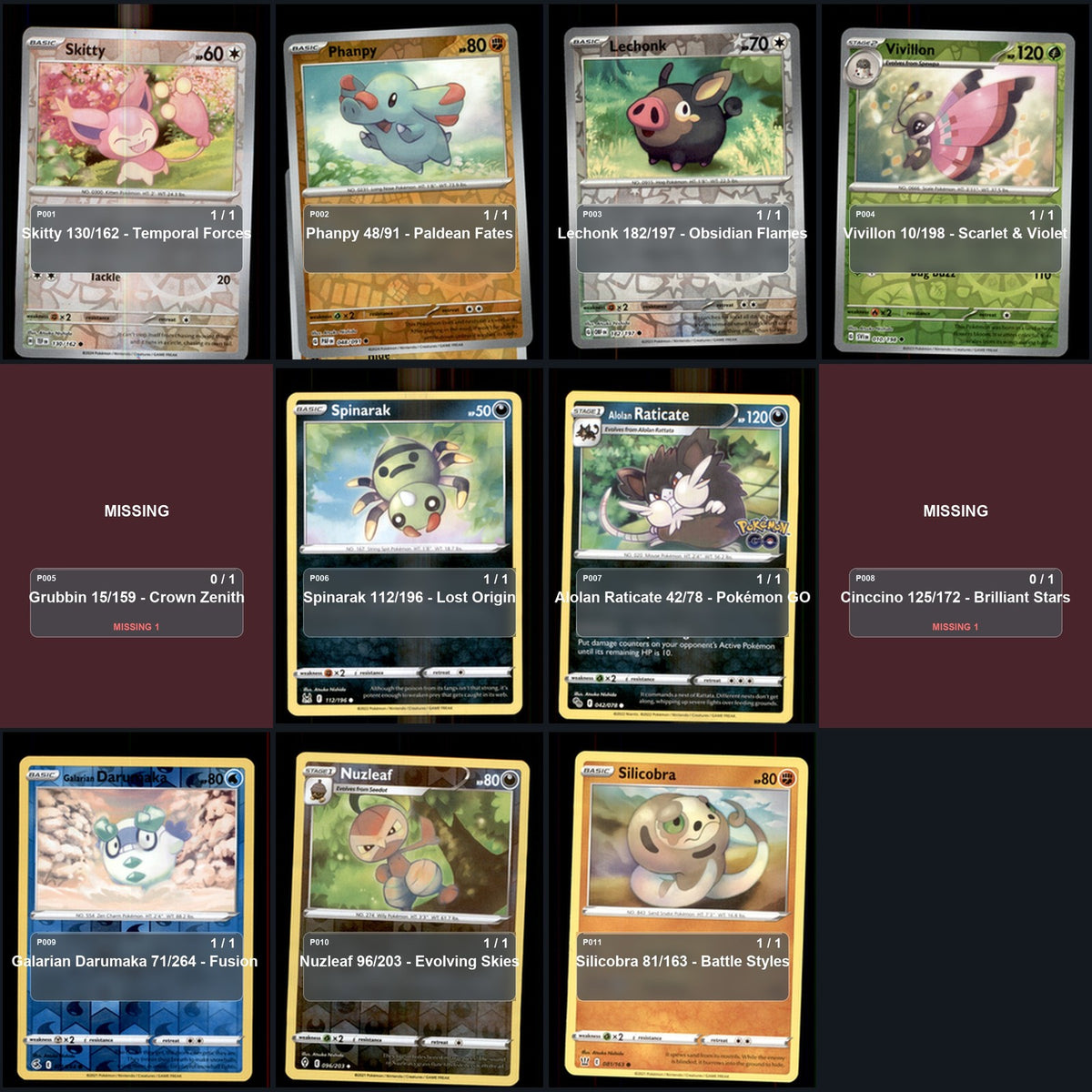 Pokemon TCG Atsuko Nishida Artist Collection 27 Cards Lot