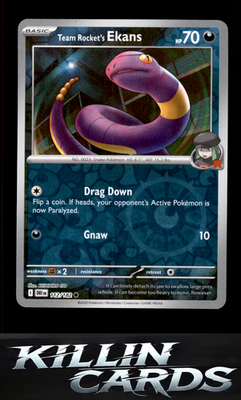 Reverse Holofoil Team Rocket's Ekans 112/182 Pokemon Common SV10: Destined Rival