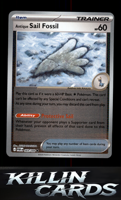 Reverse Holofoil Antique Sail Fossil 069/088 Pokemon Common ME03: Perfect Order