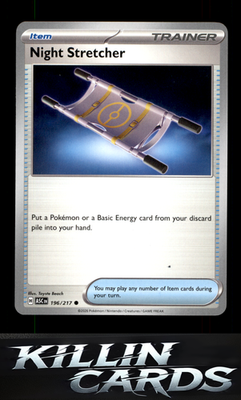 Night Stretcher 196/217 Pokemon Common ME: Ascended Heroes Card NM