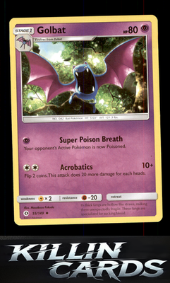 Golbat 55/149 Pokemon Uncommon SM Base Set Card NM