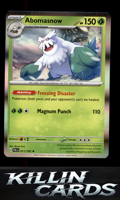 Abomasnow 011/193 Pokemon Rare SV02: Paldea Evolved Card NM