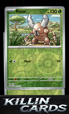 Reverse Holofoil Pinsir 003/131 Pokemon Common SV: Prismatic Evolutions Card NM