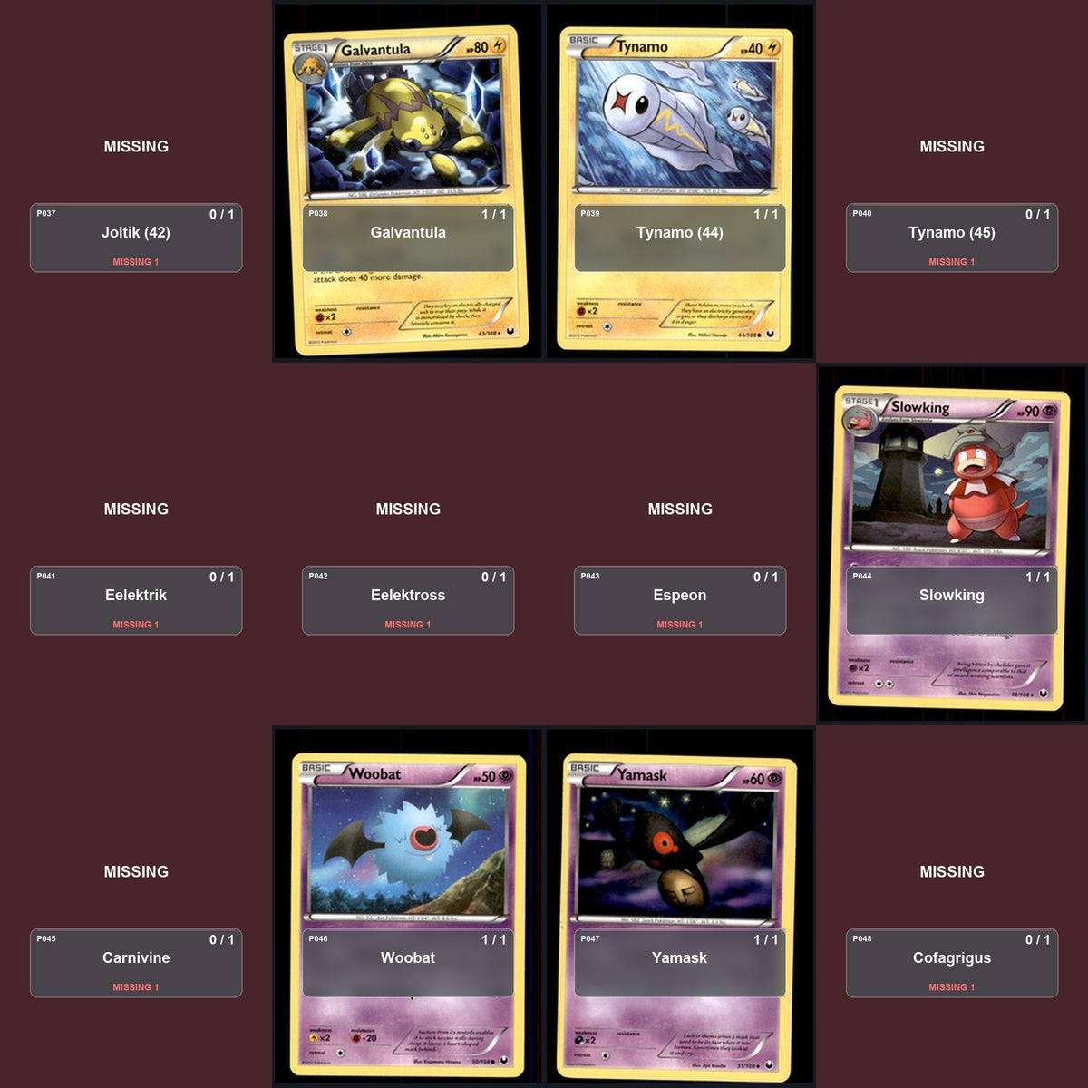 Pokemon TCG Dark Explorers C/UC/R Standard Set 38 Cards