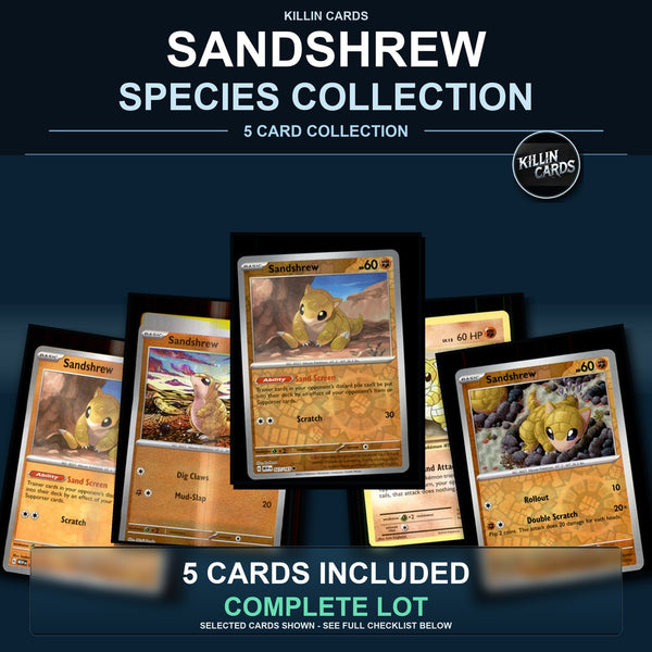 Pokemon TCG Sandshrew Species Collection 5 Different Cards