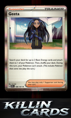 Geeta 188/197 Pokemon Rare SV03: Obsidian Flames Card NM