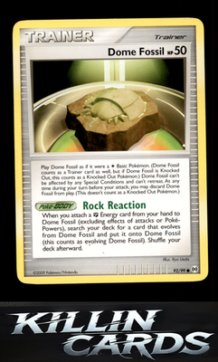 Dome Fossil 92/99 Pokemon Common Arceus Card LP