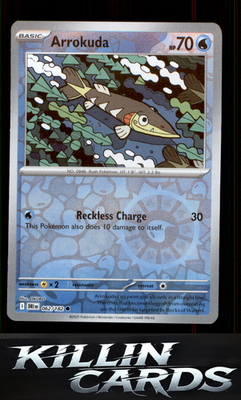 Reverse Holofoil Arrokuda 062/182 Pokemon Common SV10: Destined Rivals Card NM