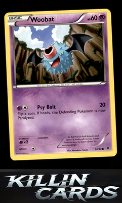 Woobat 36/98 Pokemon Common Emerging Powers Card LP
