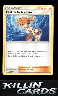Misty's Determination 62/68 Pokemon Uncommon Hidden Fates Card LP