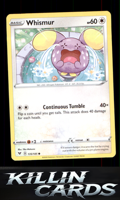 Whismur 135/185 Pokemon Common SWSH04: Vivid Voltage Card NM