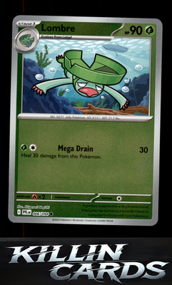 Reverse Holofoil Lombre 006/094 Pokemon Common ME02: Phantasmal Flames Card NM