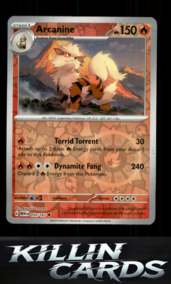 Reverse Holofoil Arcanine 059/165 Pokemon Uncommon SV: Scarlet & Violet 151 Card