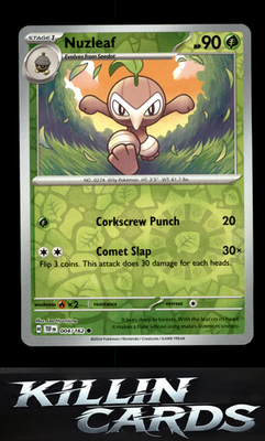 Reverse Holofoil Nuzleaf 004/162 Pokemon Common SV05: Temporal Forces Card NM