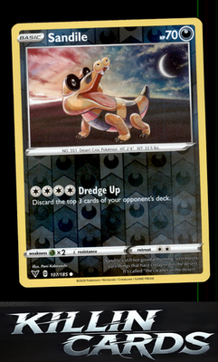 Reverse Holofoil Sandile 107/185 Pokemon Common SWSH04: Vivid Voltage Card NM