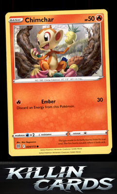 Chimchar 024/172 Pokemon Common SWSH09: Brilliant Stars Card LP