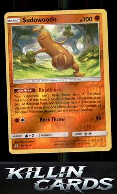 Reverse Holofoil Sudowoodo 66/145 Pokemon Uncommon SM - Guardians Rising Card NM
