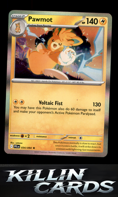 Pawmot 034/094 Pokemon Rare ME02: Phantasmal Flames Card NM
