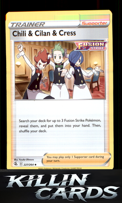 Chili & Cilan & Cress 227/264 Pokemon Uncommon SWSH08: Fusion Strike Card NM