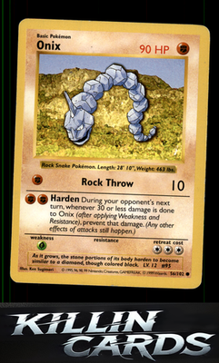 Onix 056/102 Pokemon Common Base Set (Shadowless) Card LP