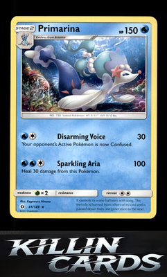 Primarina 41/149 Pokemon Rare SM Base Set Card NM