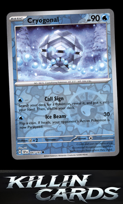 Reverse Holofoil Cryogonal 047/191 Pokemon Common SV08: Surging Sparks Card NM