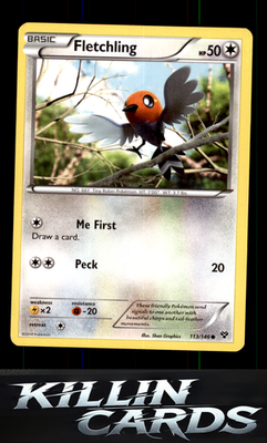 Fletchling 113/146 Pokemon Common XY Base Set Card LP